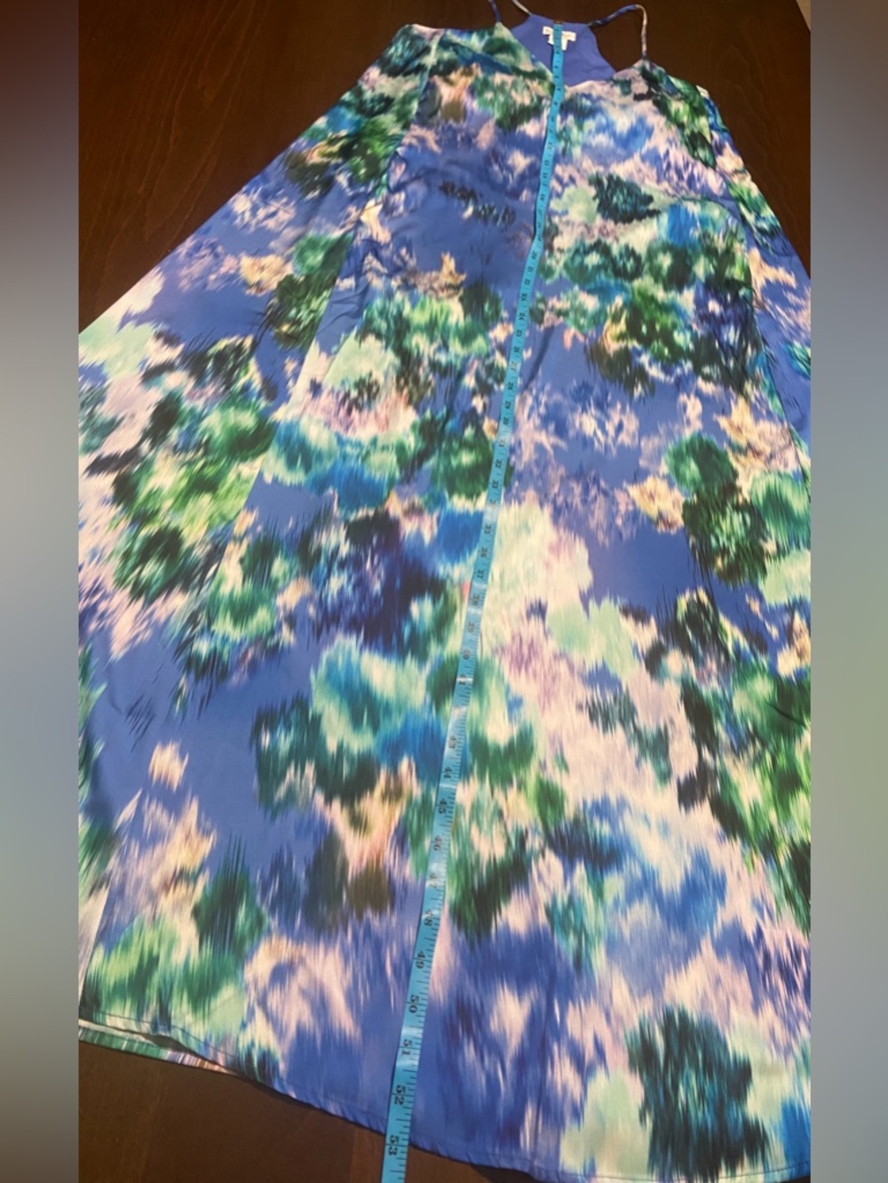 Sale! Nicole Miller Watercolor Floral Print Racerback Maxi Dress, size S. - Picture 10 of 15